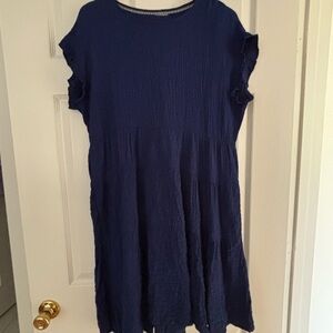 Navy Blue Short Sleeve Dress. Used once.